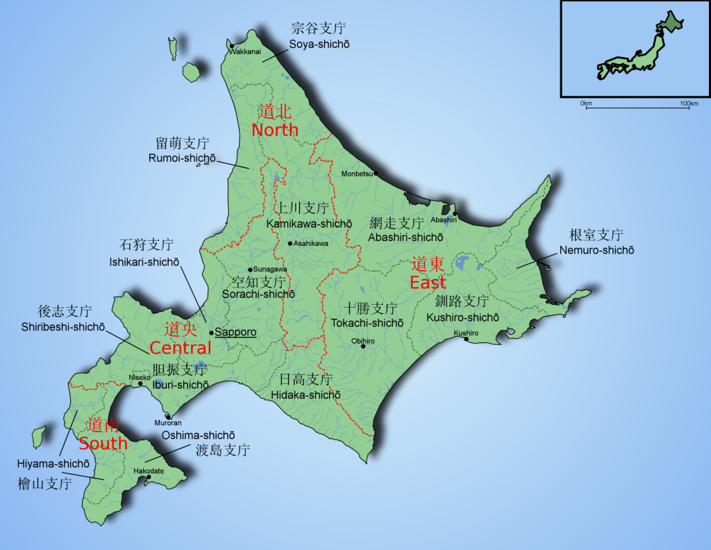 日本地図：北海道