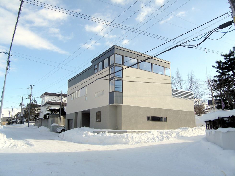 A photograph of the newly constructed house in Sapporo, Hokkaido, Japan