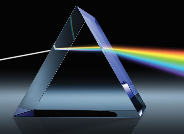 材料の屈折率一覧表 index of refraction through a triangular prism