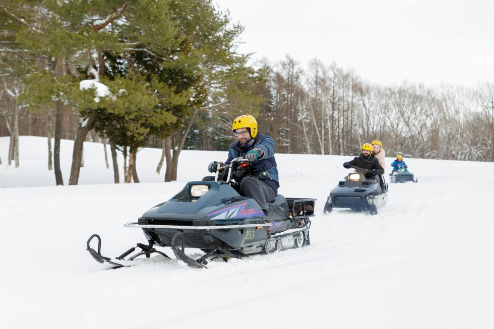 ski-doo riding, snowmobile
